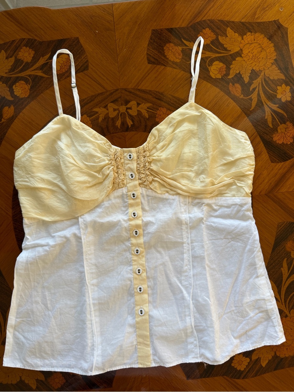 Armani Exchange White Linen-Blend Top with Branded Neck Label